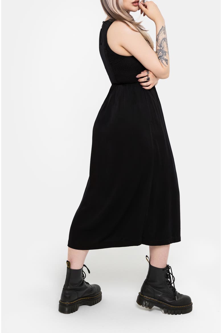 Rootweave Embroidered Midi Dress, Alternate, color, Black