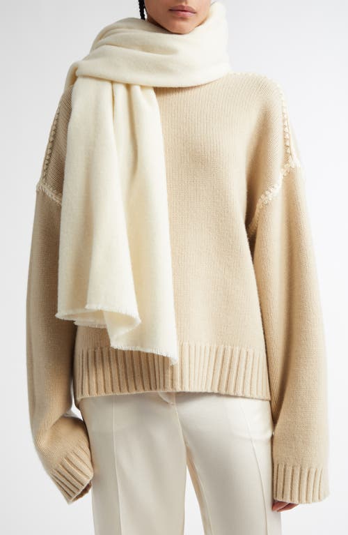 Totême Toteme Classic Wide Virgin Wool Scarf In Ivory