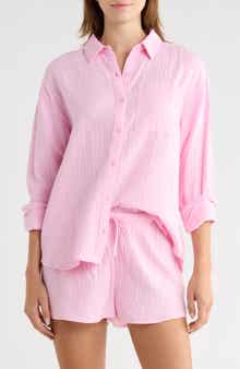 Abound Relaxed Long Sleeve Cotton Gauze Shirt
