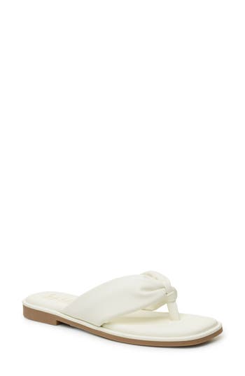 Nicole Miller Puffy Thong Sandal In Cream
