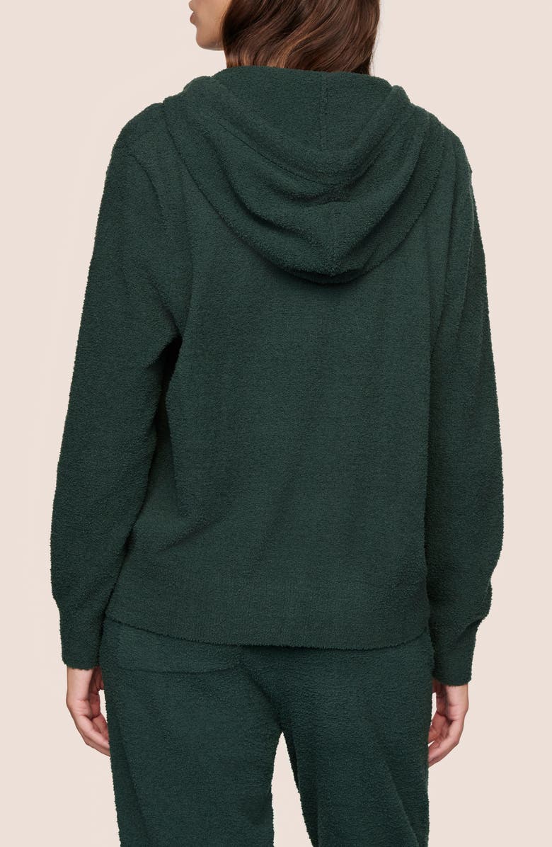 Eberjey Relaxed Fit Recycled Bouclé Hoodie, Alternate, color, Pine