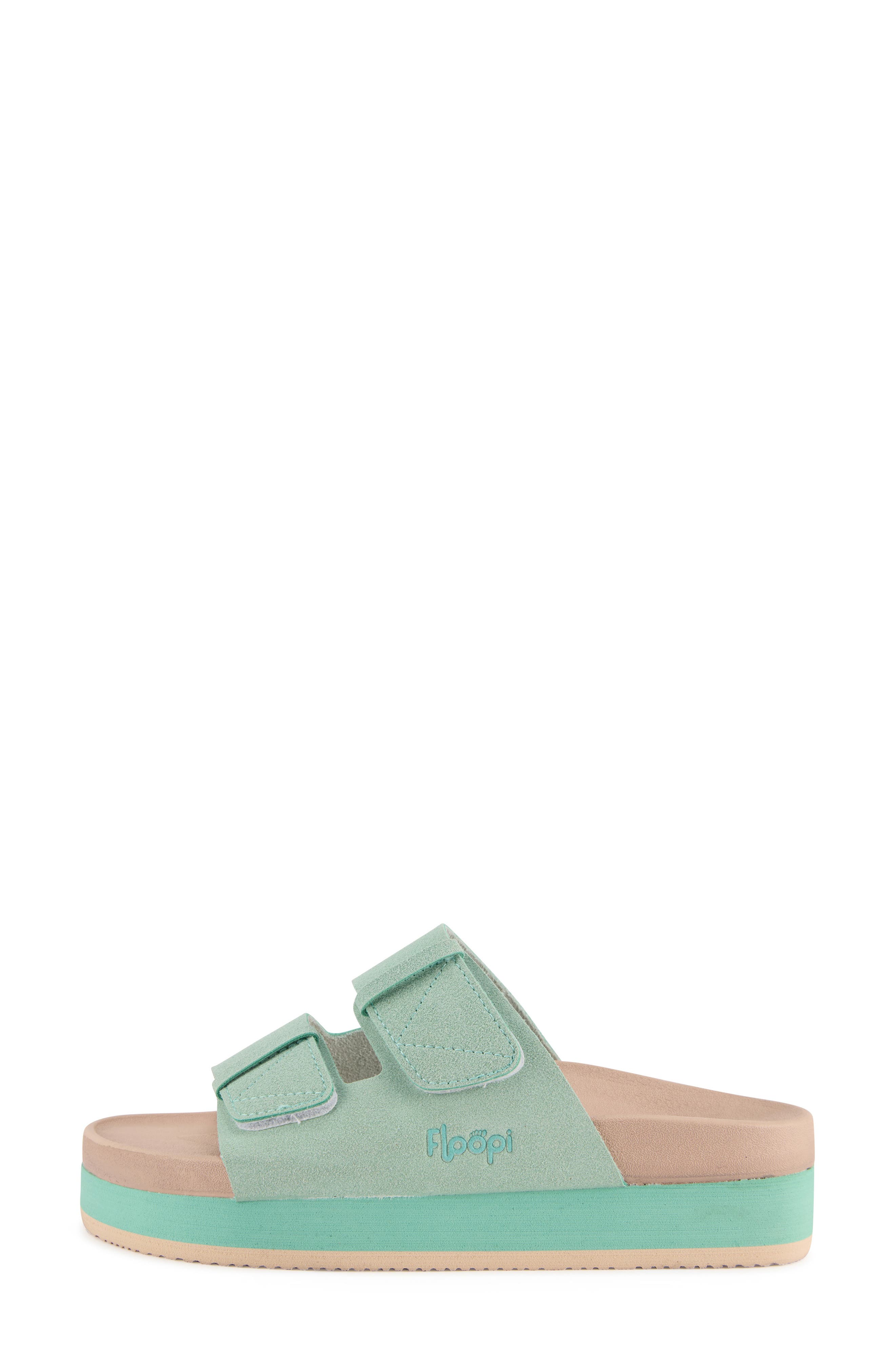 Double Strap Platform Slide Sandal, Alternate, color, GREEN