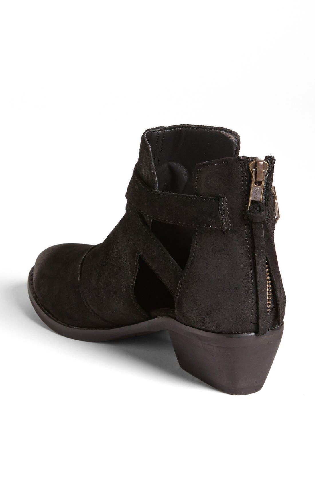 'Cinch' Bootie, Alternate, color, BLACK SUEDE