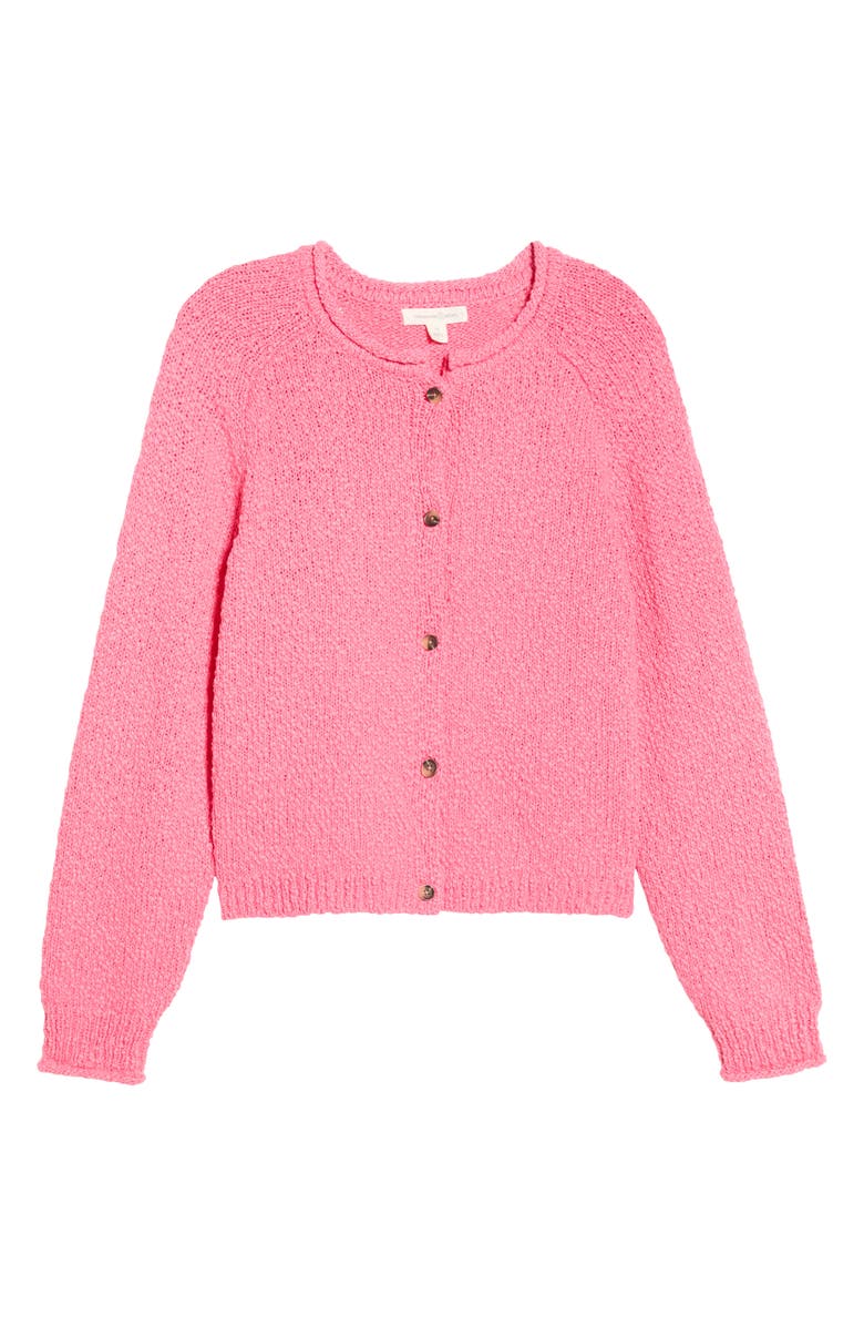 Treasure & Bond Fitted Crewneck Cardigan, Alternate, color, Pink Lemonade