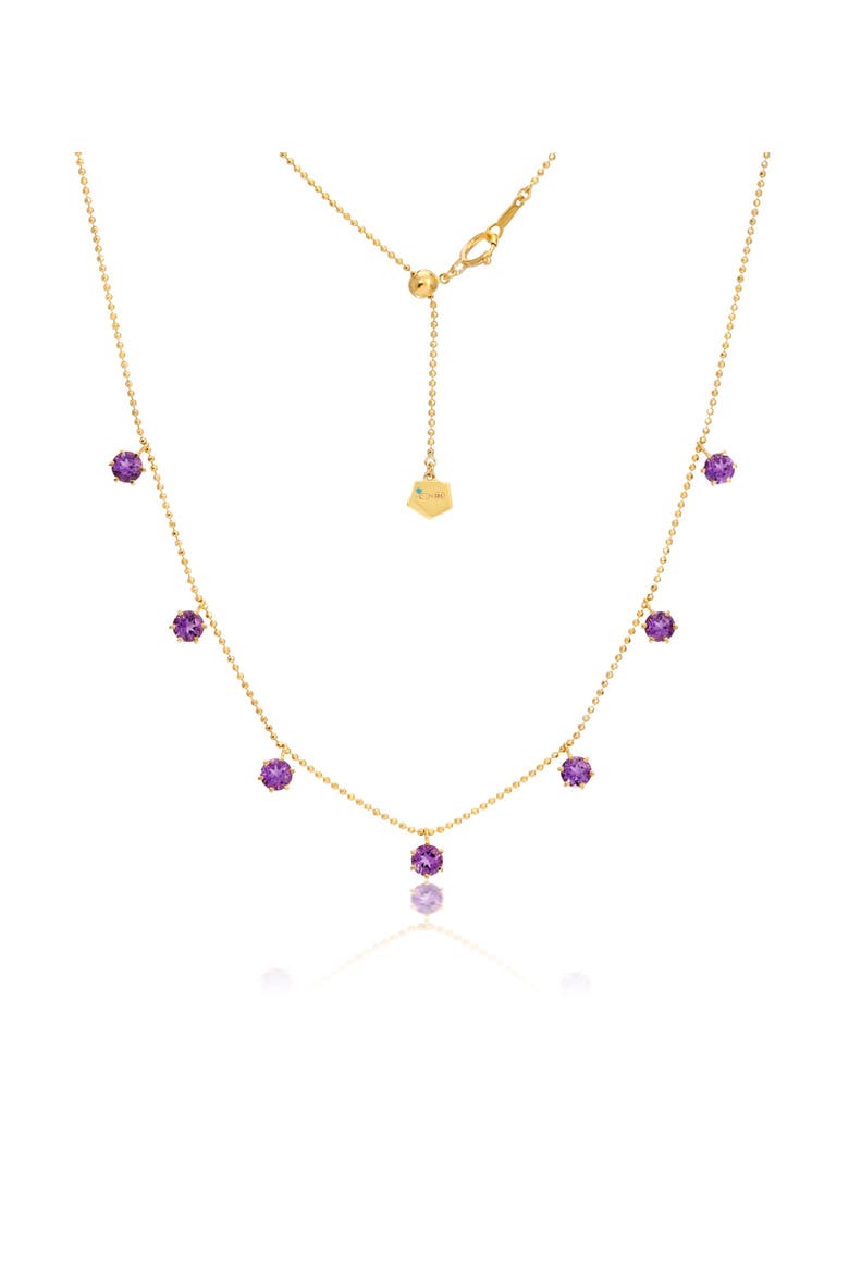 Amethyst Floating Necklace, Main, color, Purple