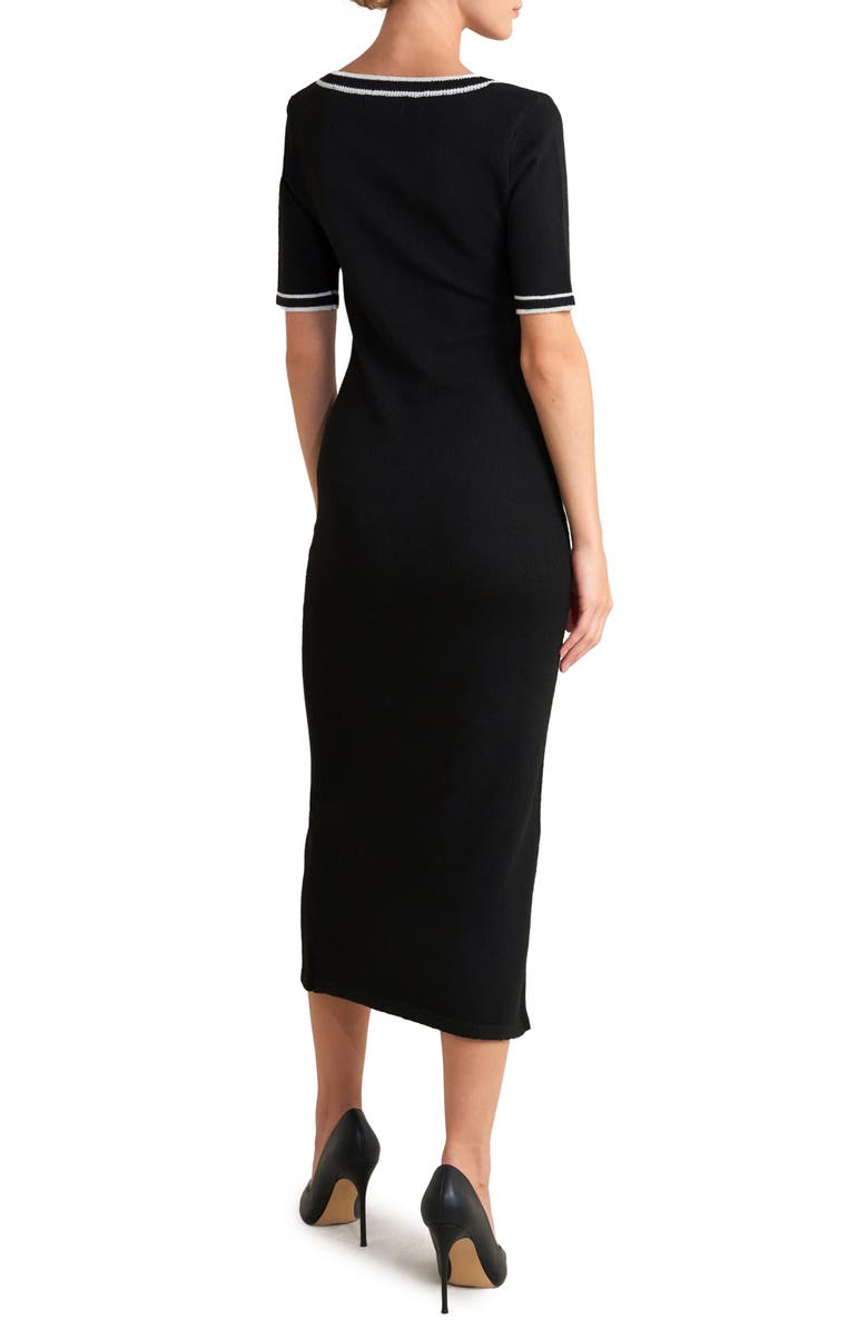FREEMARKET Knit Midi Dress, Alternate, color, Black/ White