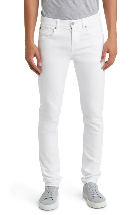 デニム・ジーパン SEVEN FOR ALL MANKIND JEANS (JSWBV64PEG WHITE) Luxe Performance Slimmy Clean Pocket In White | 7 For All