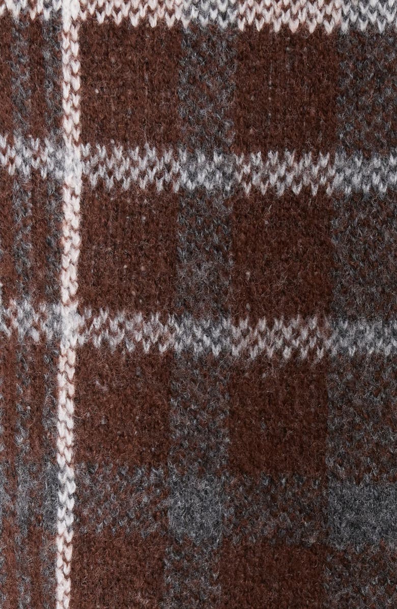 PacSun Eliza Plaid Sweater, Alternate, color, Brown Plaid