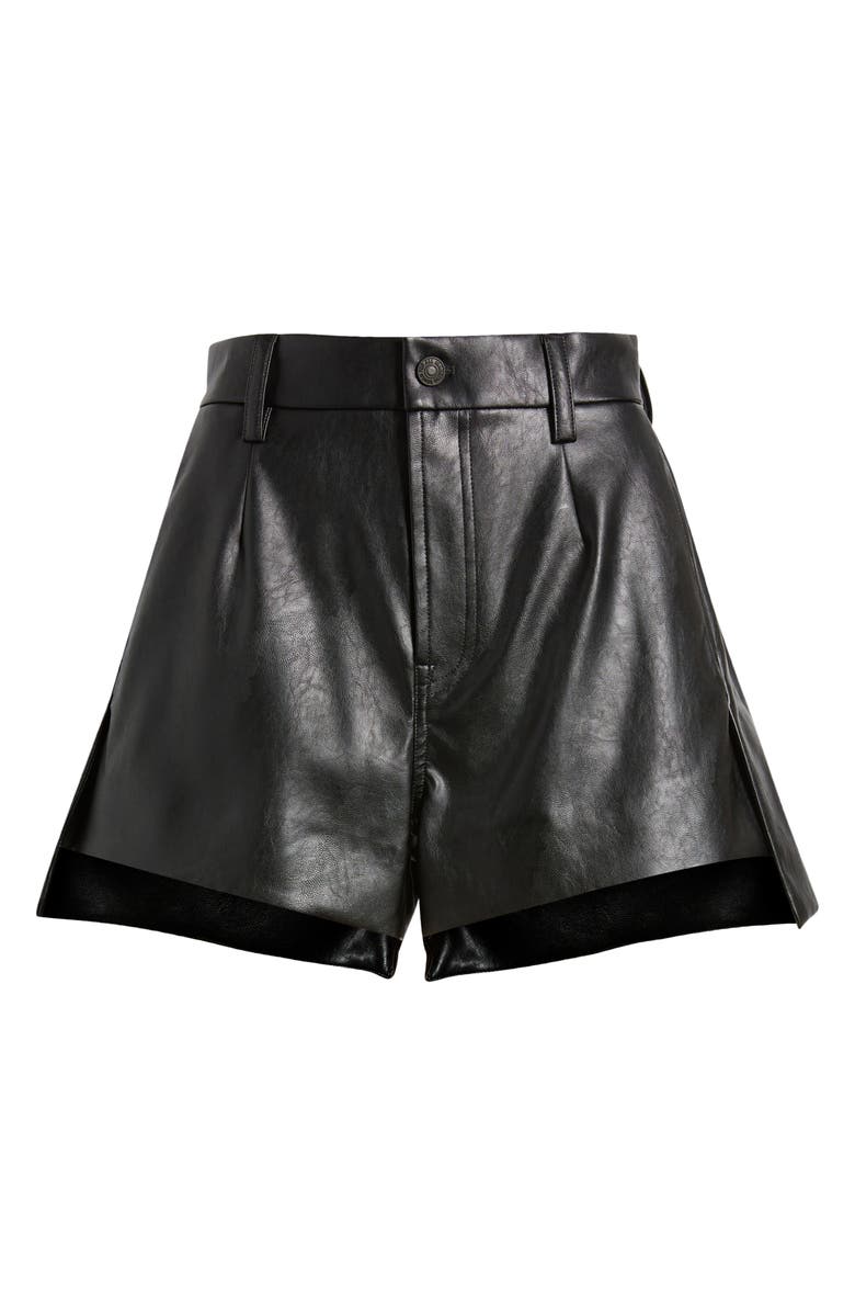 7 For All Mankind Tailored Slouch Faux Leather Shorts, Alternate, color,