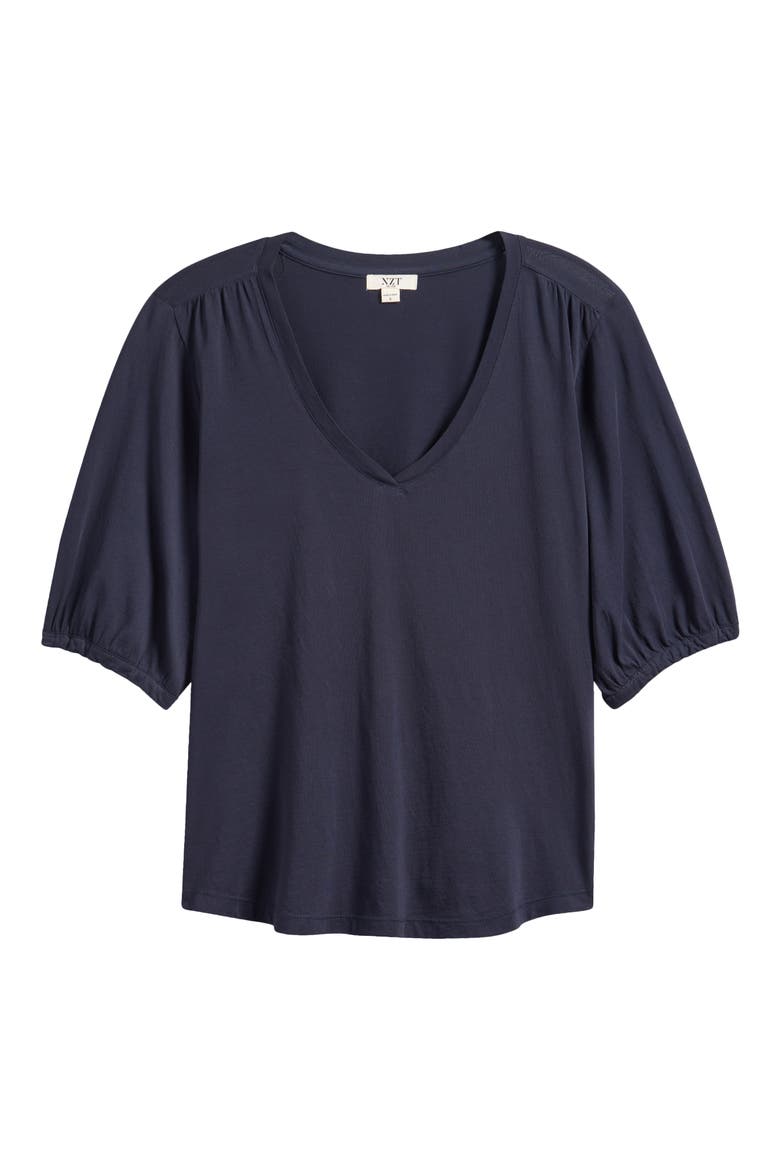 Puff Sleeve Cotton T-Shirt, Alternate, color, DARK INDIGO