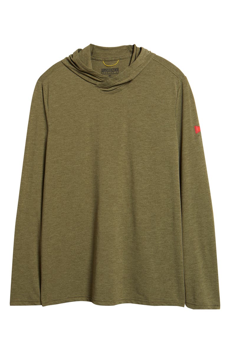 Florence Airtex Long Sleeve Hooded Performance Top, Alternate, color, Heather Burnt Olive
