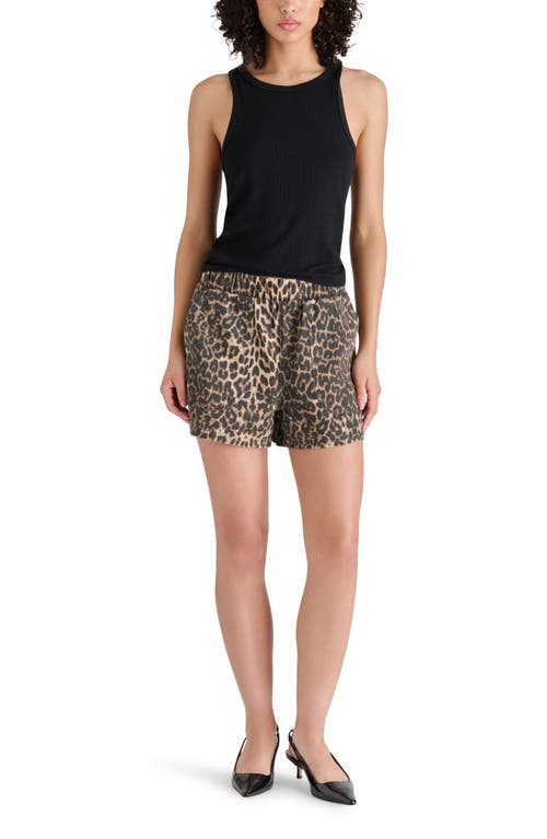 Steve Madden Pull-on Denim Shorts In Fatigue Cheetah Print