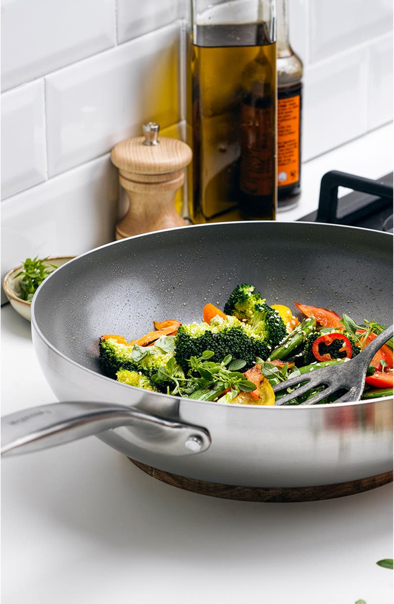 GreenPan Chatham Anodized Stainless Ceramic Nonstick Wok, Alternate, color, Stainless Steel