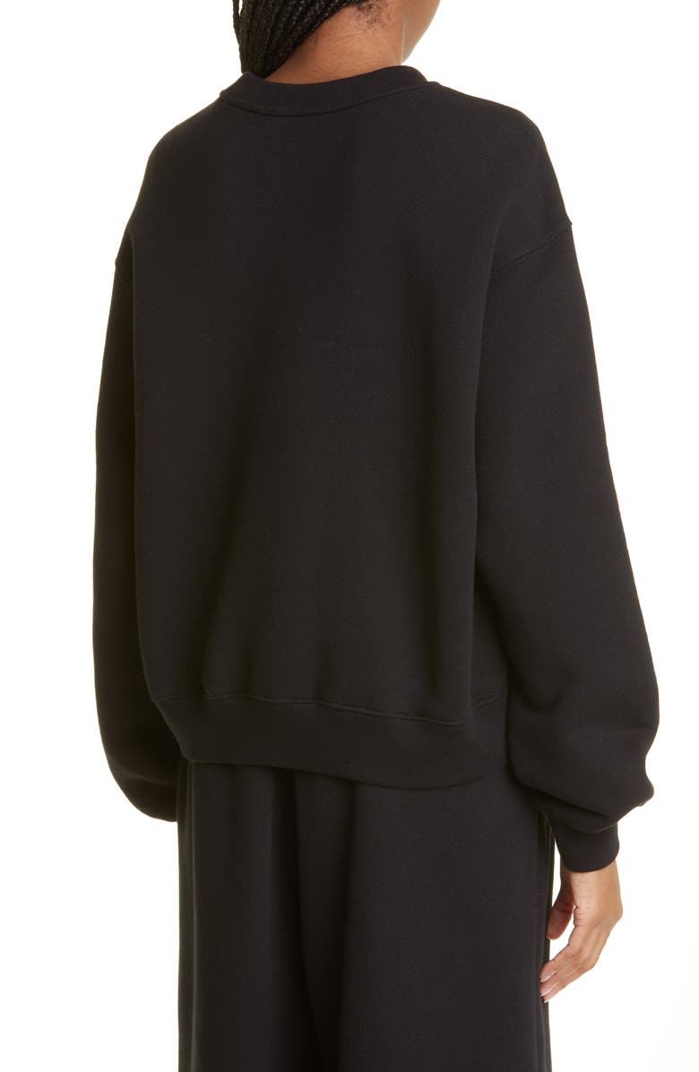 alexanderwang.t Women's Essential Cotton Blend Fleece Logo Sweateshirt, Alternate, color, 