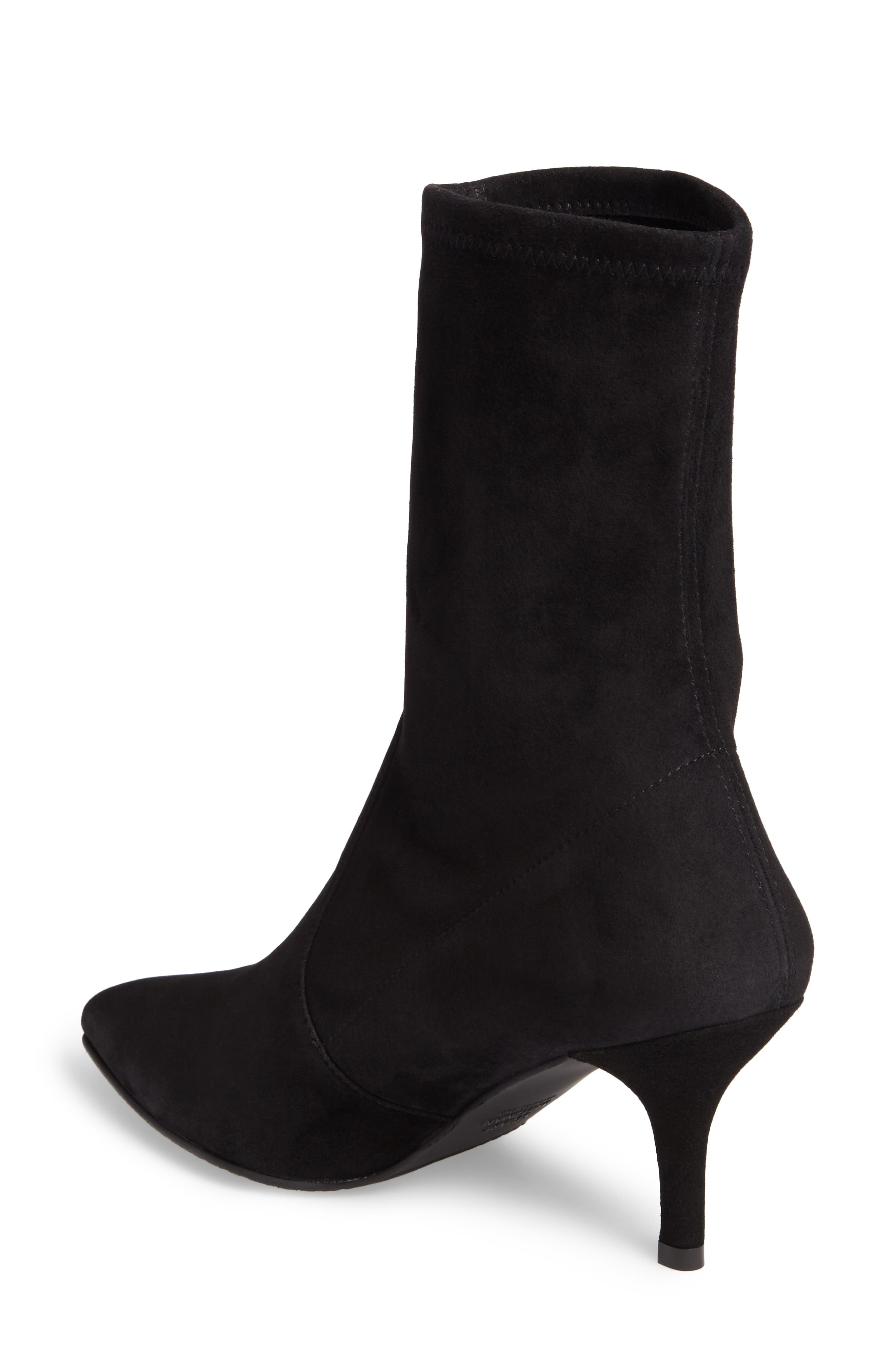 Cling Stretch Bootie, Alternate, color, BLACK SUEDE