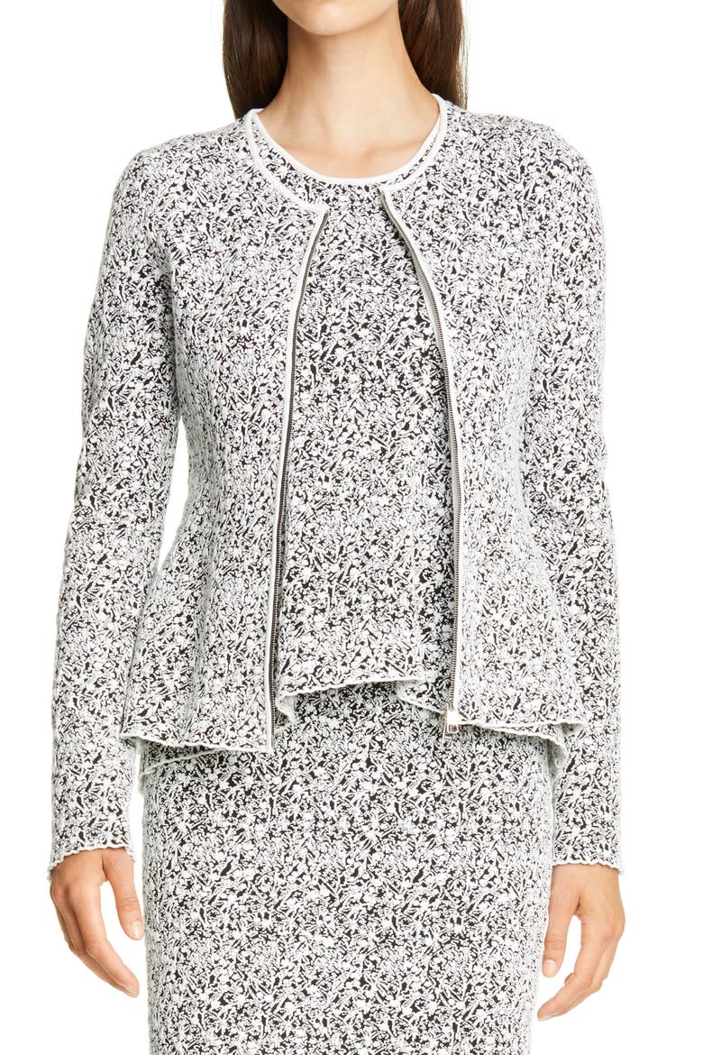 Festiny Zip Front Cardigan, Main, color, BLACK FANTASY