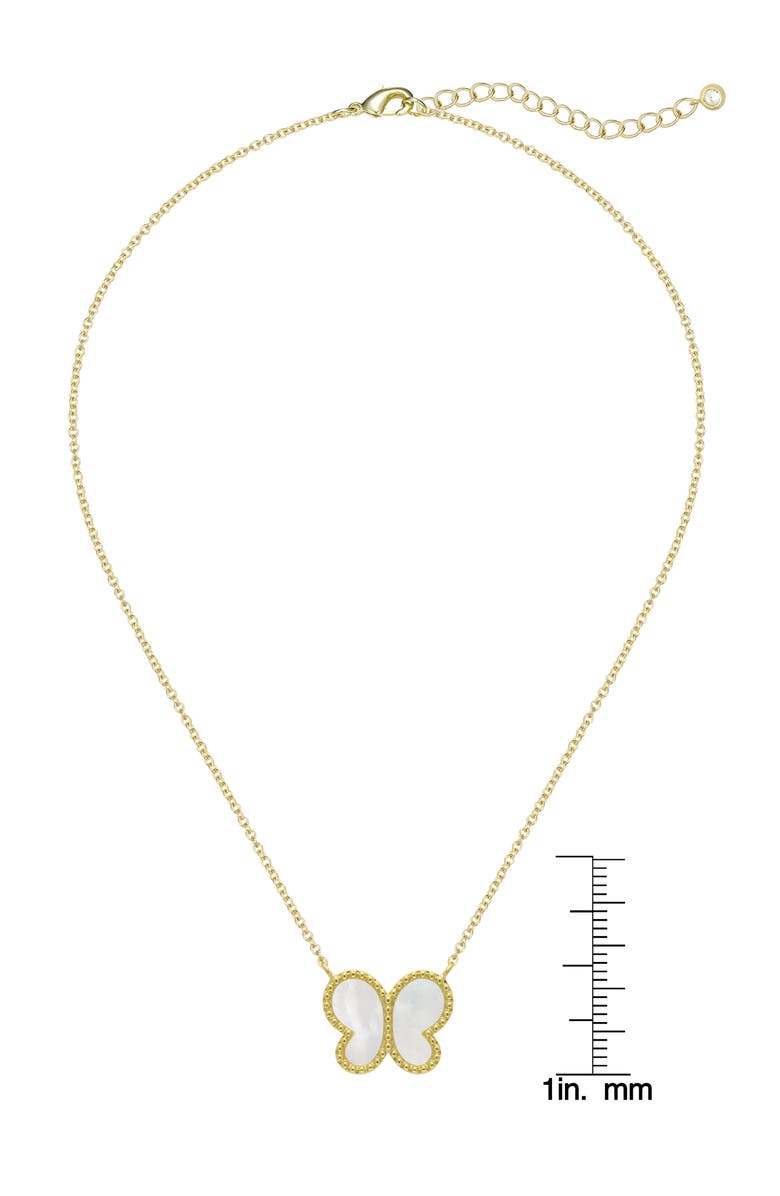 Lily Nily Mother of Pearl Butterfly Pendant Necklace, Alternate, color, Gold