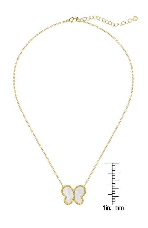Lily Nily Mother Of Pearl Butterfly Pendant Necklace In Gold