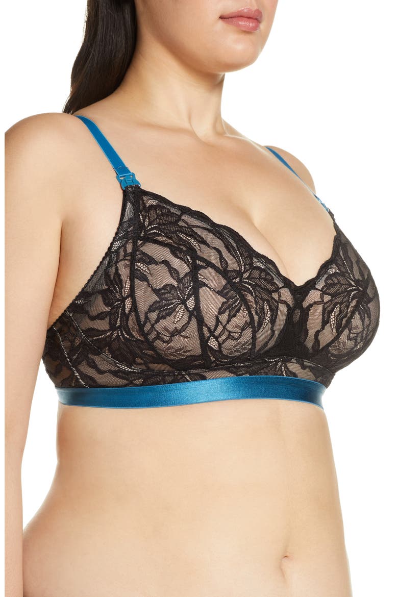 Allure Full Cup Nursing Bralette, Alternate, color, BLACK