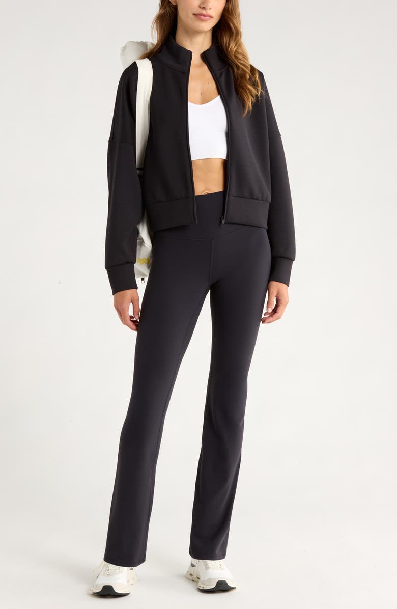 Zella Studio Luxe Bootcut Leggings, Alternate, color, Black