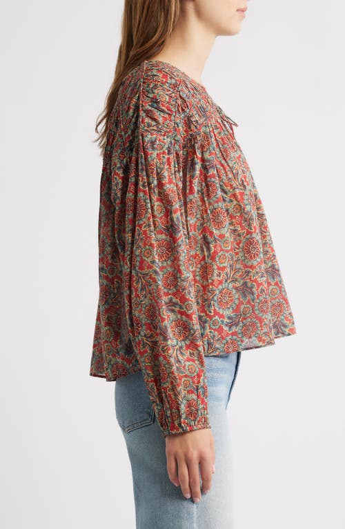 Doen Dôen Renelle Tie Neck Organic Cotton Top In Multi