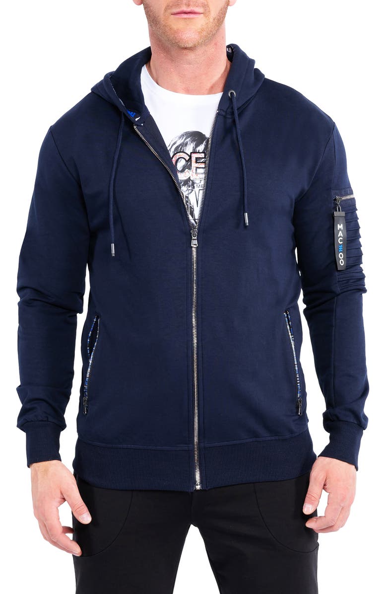Maceoo Front Zip Stretch Cotton Hoodie, Alternate, color, 