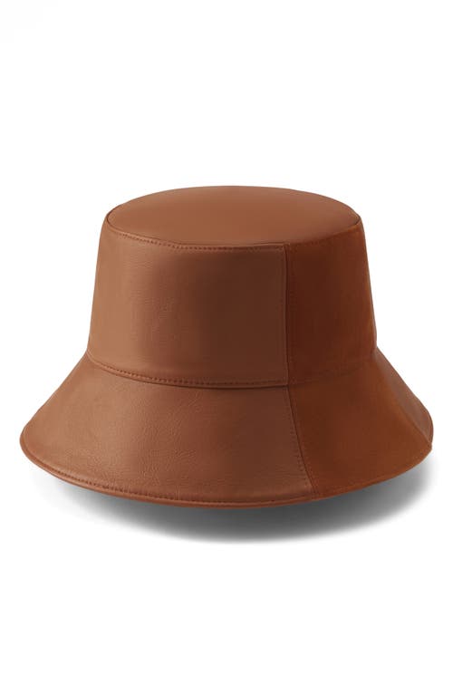 Helen Kaminski Carmela Leather Bucket Hat In Brown