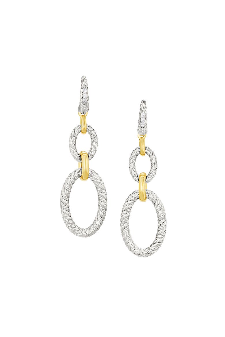 Marseille Sterling Silver with 18k Gold Double Oval Earrings, Main, color, SILVER/GOLD