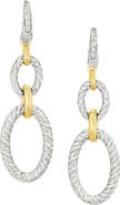 Jan Leslie Marseille Sterling Silver with 18k Gold Double Oval Earrings