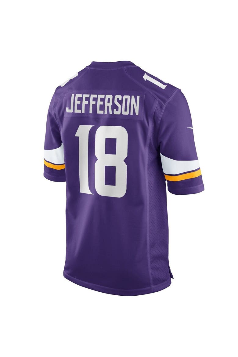 Men's Nike Justin Jefferson Purple Minnesota Vikings Player Game Jersey, Alternate, color, Purple