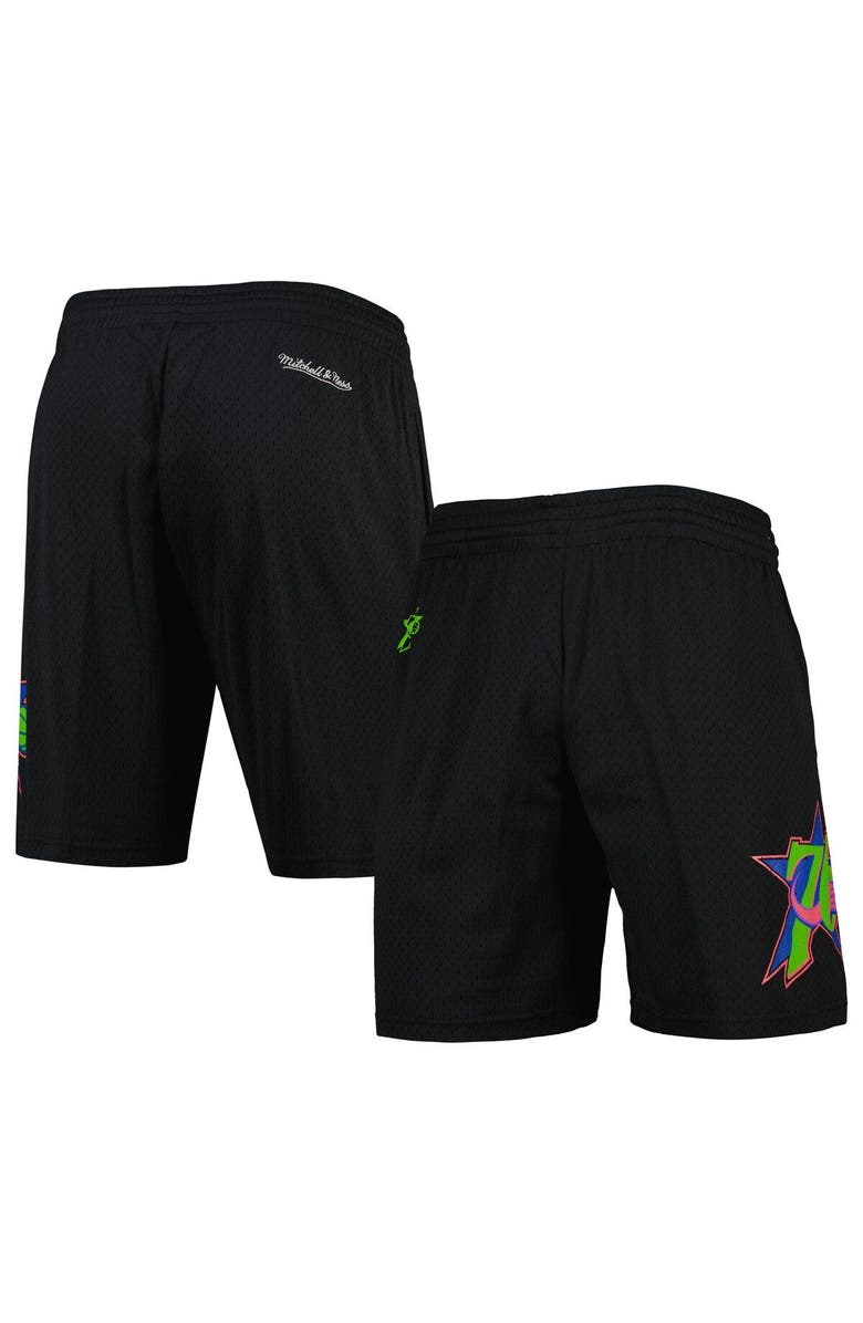 Mitchell & Ness Men's Mitchell & Ness Black Philadelphia 76ers Hardwood Classics Color Bomb Energy Shorts, Main, color, Black