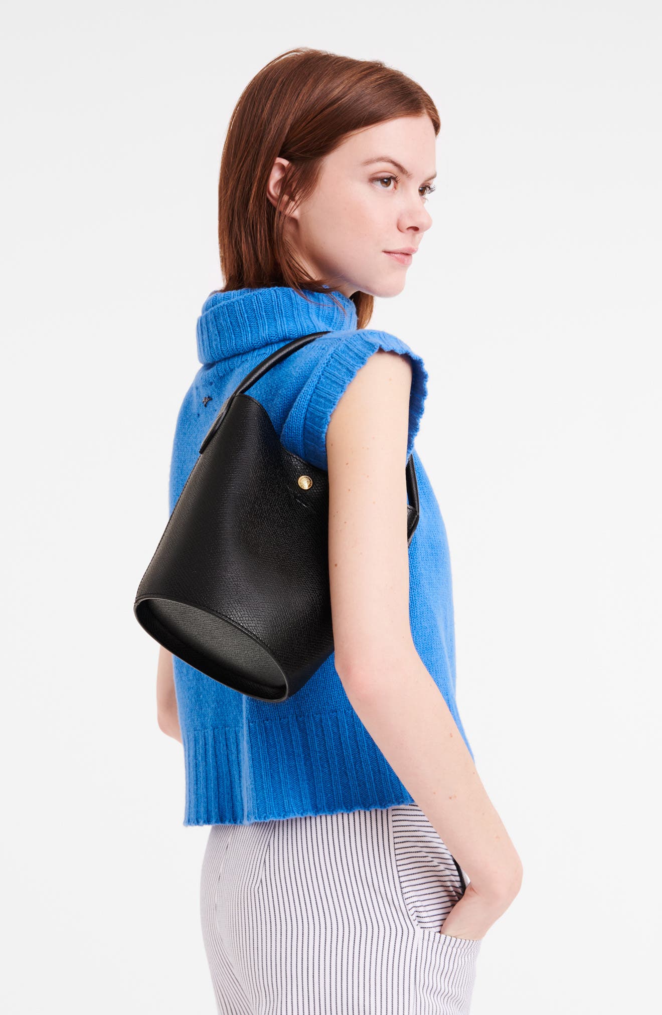 Longchamp Épure Leather Bucket Bag, Alternate, color, 