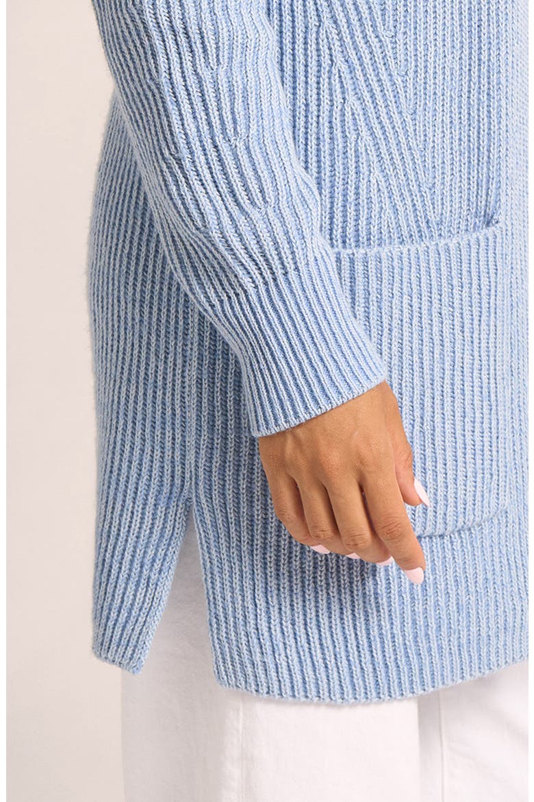 Faye Longline Open Front Cardigan, Alternate, color, DUSTY BLUE