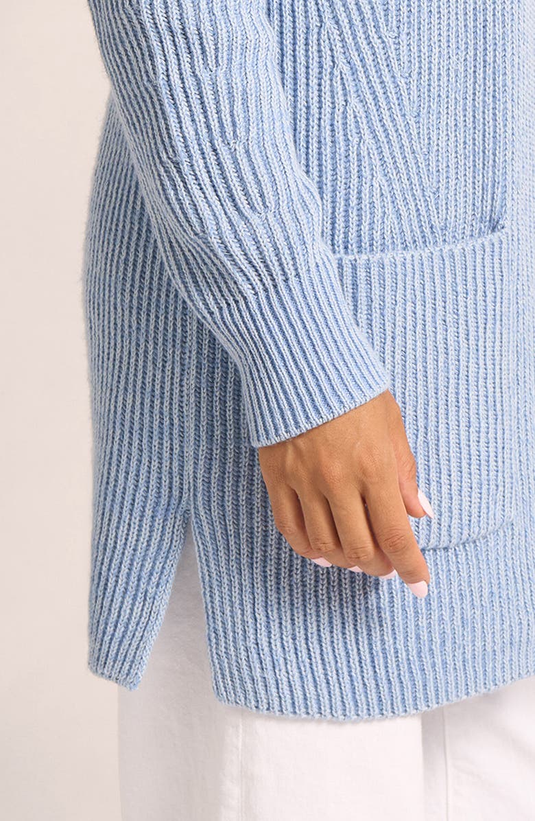 matty m. Faye Longline Open Front Cardigan, Alternate, color, Dusty Blue