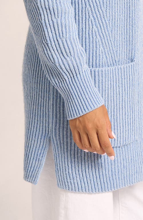 Matty M . Faye Longline Open Front Cardigan In Blue