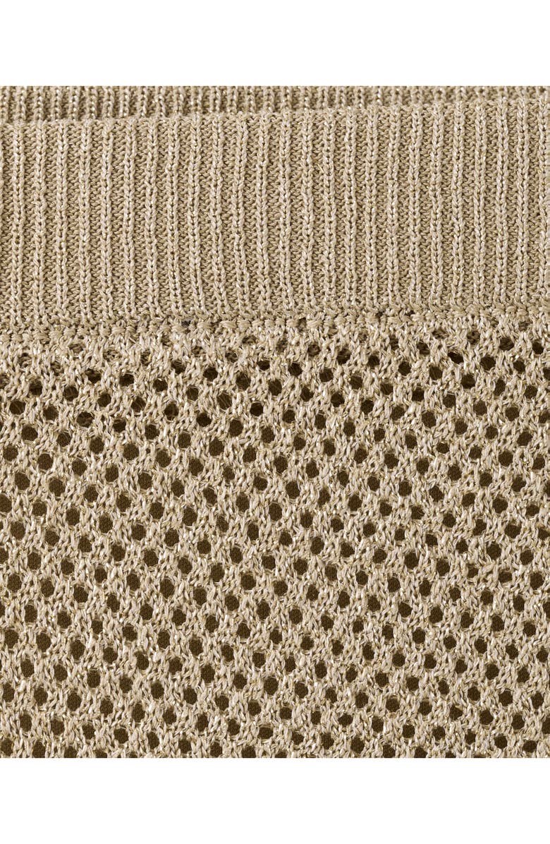 MANGO Metallic Pull-On Straight Leg Knit Pants, Alternate, color, Gold