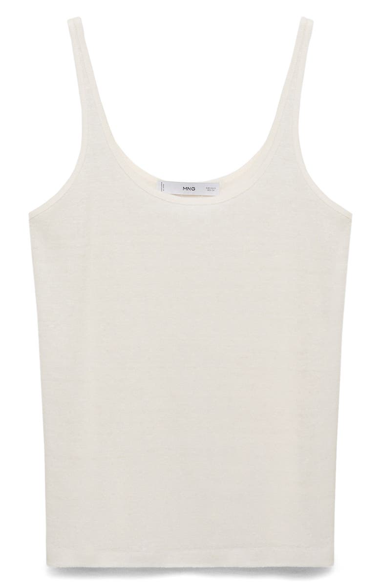 MANGO Linen Tank, Main, color, Off White