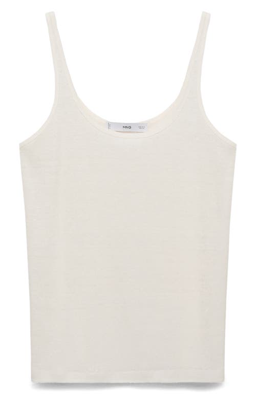 Mango Linen Tank In White