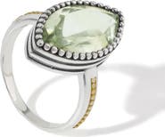YS GEMS Marquise Cut Green Quartz Ring