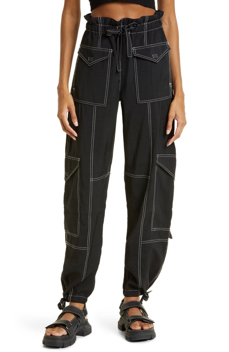Ganni High Waist Cargo Pants, Main, color,