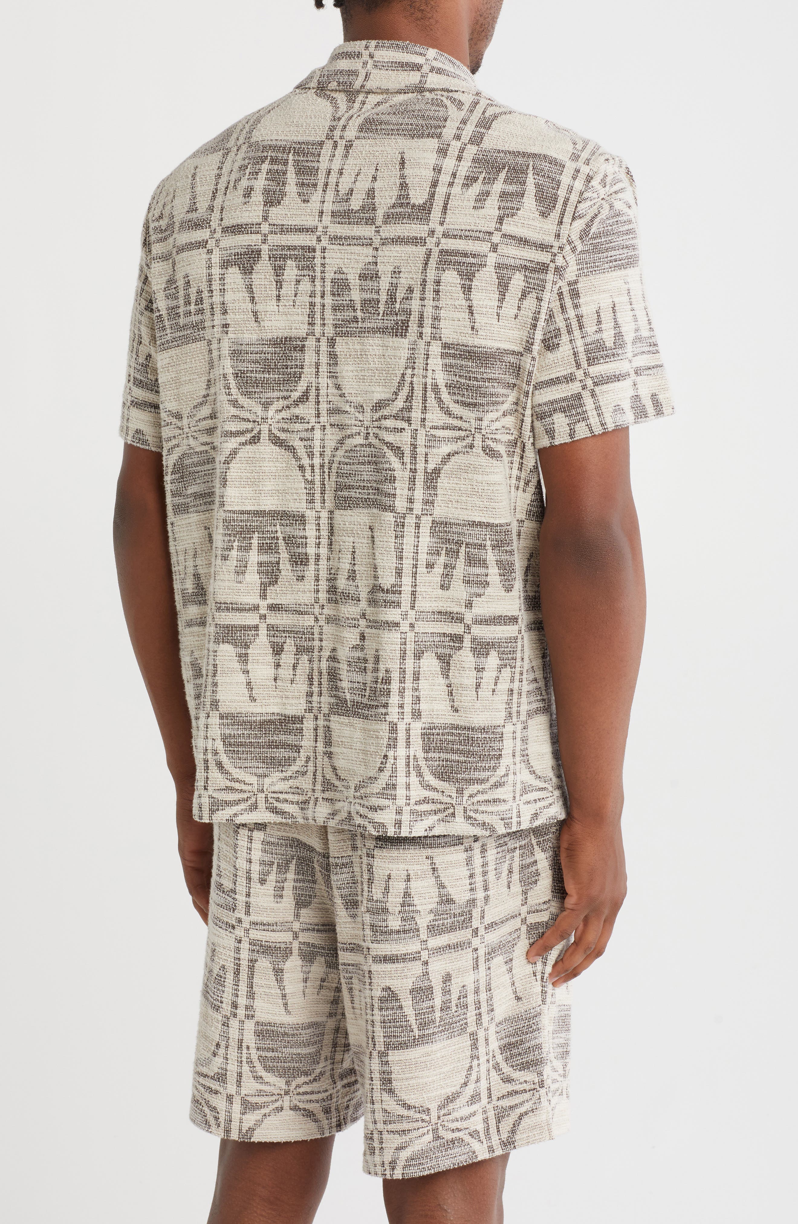 Jacquard Button-Up Camp Shirt - image 2