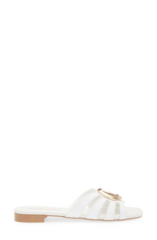 Valentino By Mario Valentino Greta Logo Slide Sandal In White