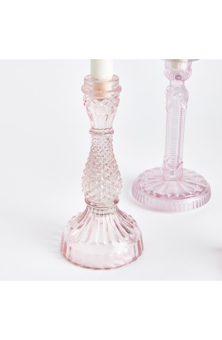 Napa Home & Garden Estella Taper Holders Large Set of 3, Alternate, color, Pink