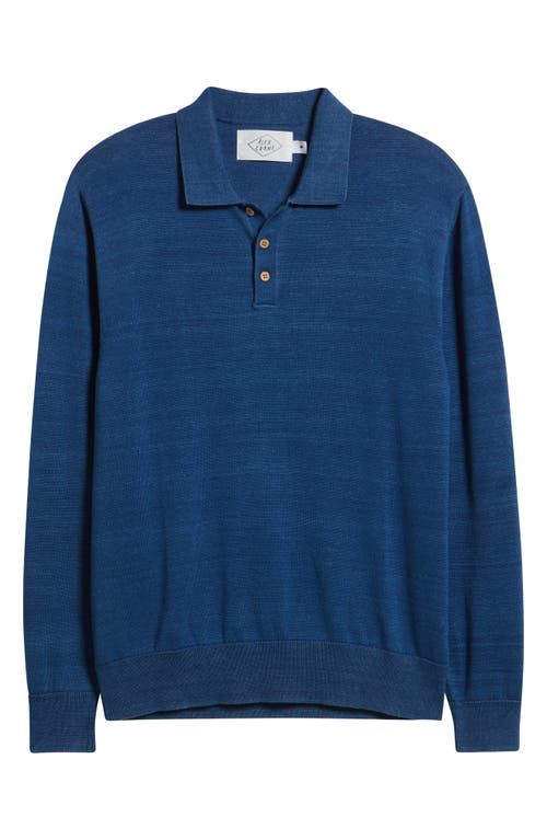Alex Crane Feather Organic Cotton Polo Sweater In Blue