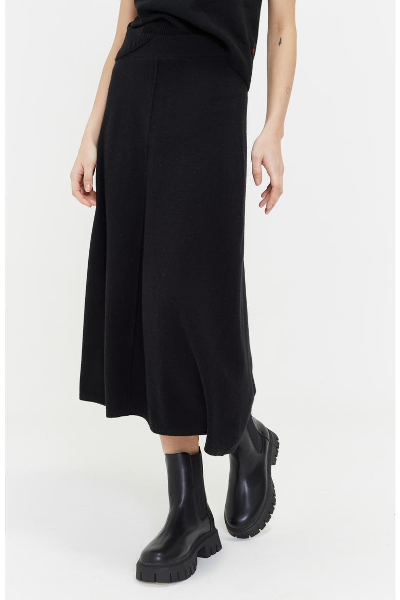 Wool Cashmere Midi Skirt, Main, color, Black