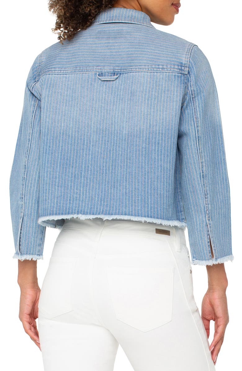 Liverpool Los Angeles Stripe Crop Denim Shacket, Alternate, color, Sunset Stripe