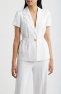 Tahari ASL Short Sleeve One-Button Jacket