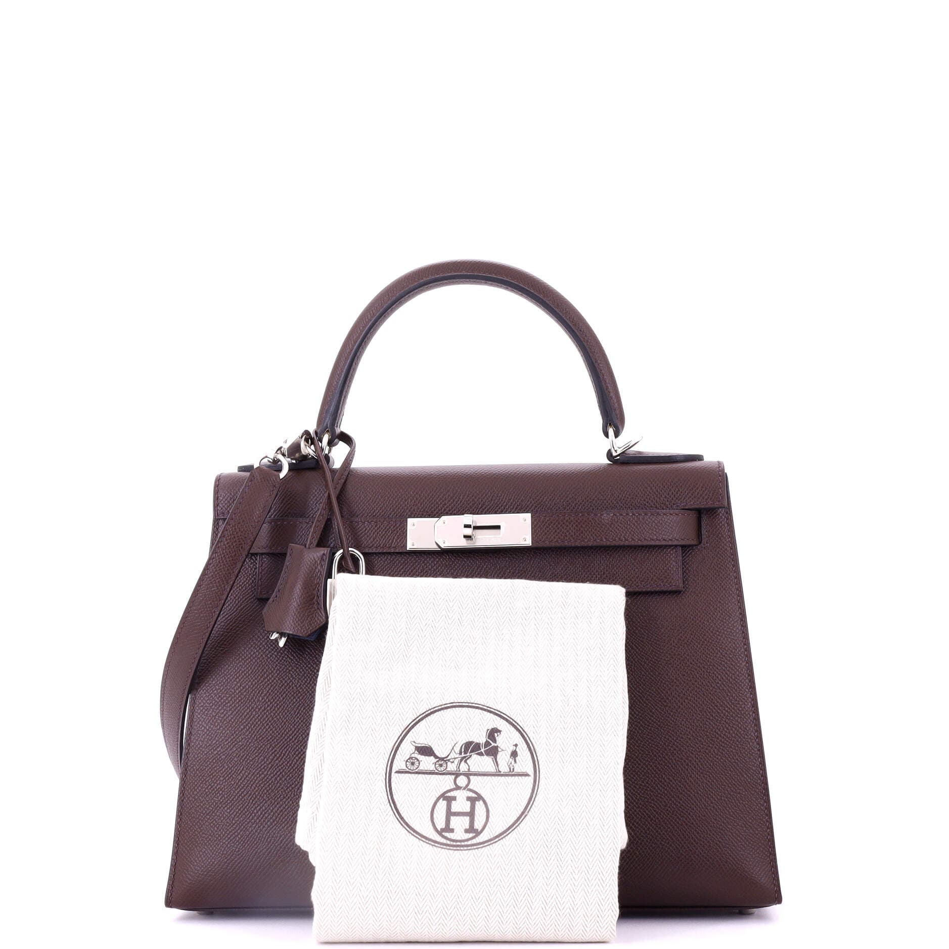 Pre-Owned Hermes Kelly Handbag Verso Epsom with Palladium Hardware 28, Alternate, color, 