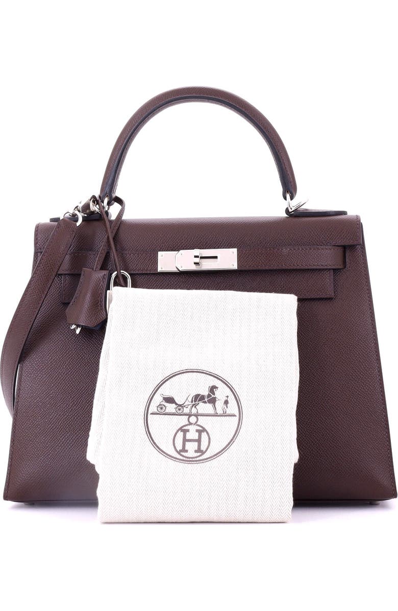 Pre-Owned Hermes Kelly Handbag Verso Epsom with Palladium Hardware 28, Alternate, color,