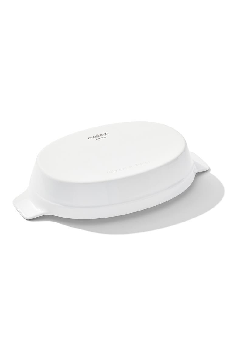 10" x 6.6" Oval Porcelain Baking Dish, Alternate, color, WHITE